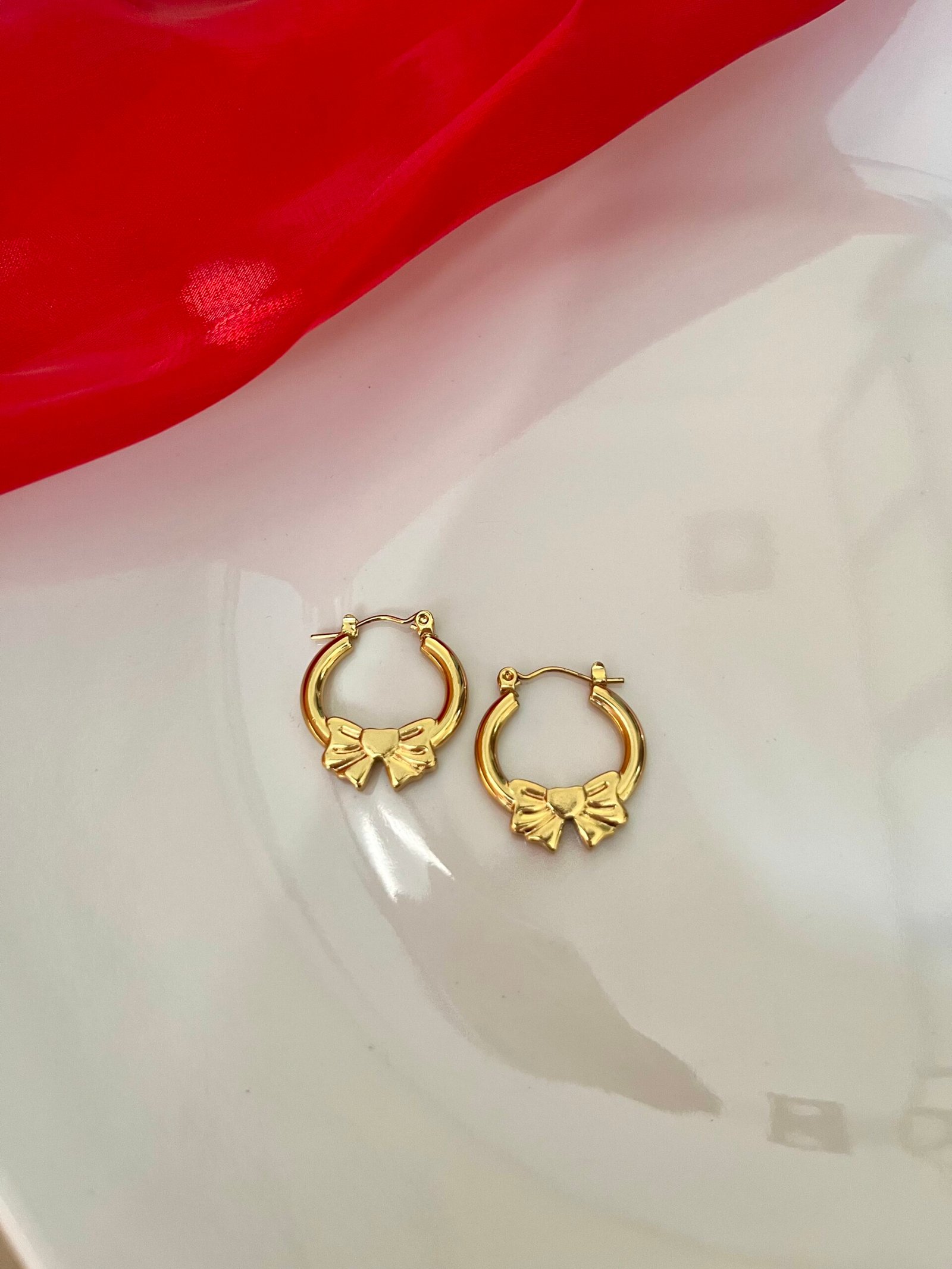 Cute Bow Hoop Earrings