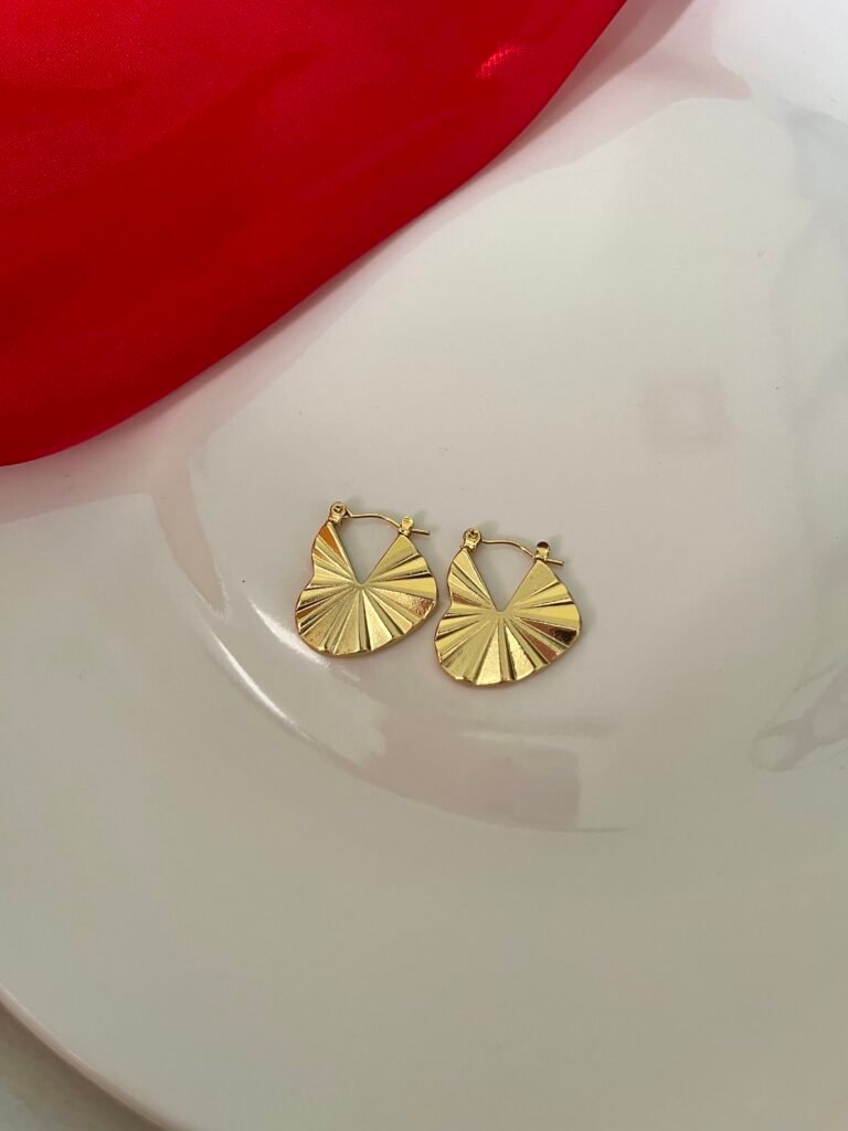 Textured Heart Hoop Earrings