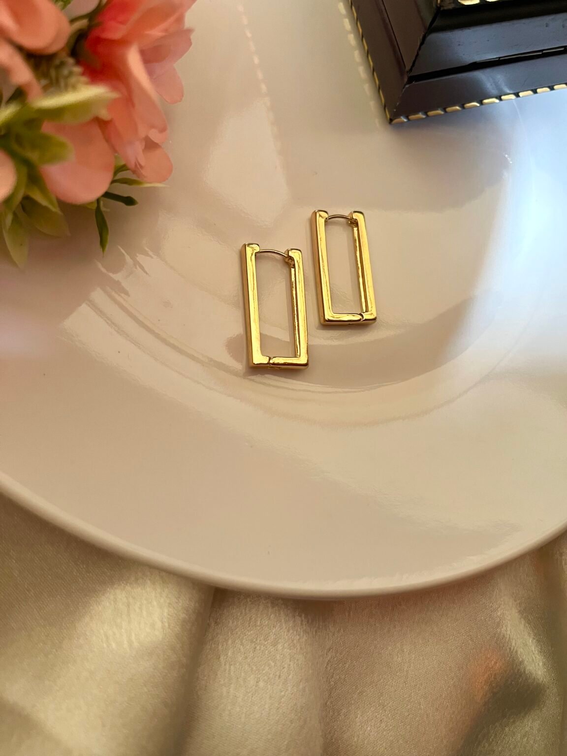 Rectangular Hoop Earrings - Image 2