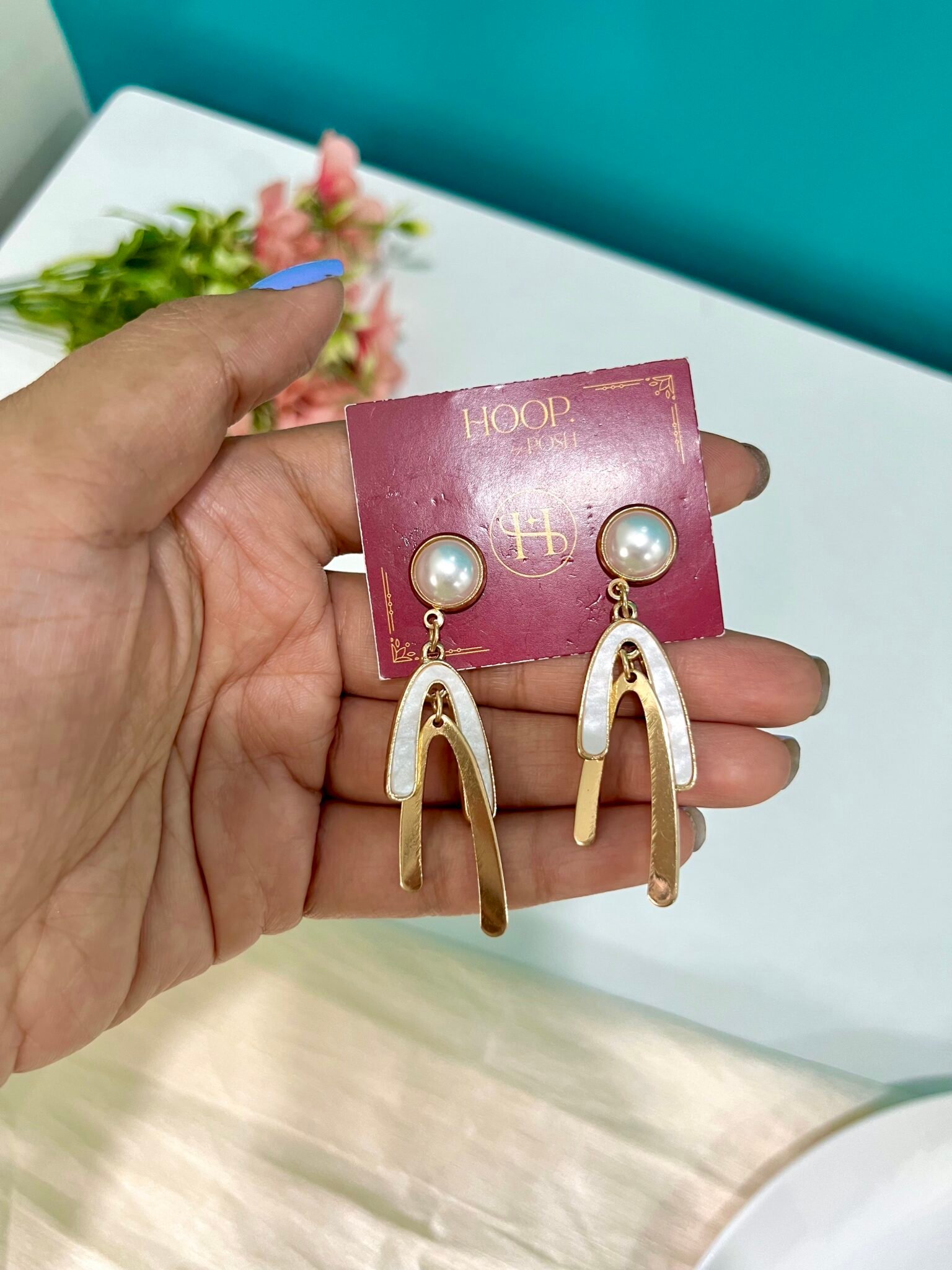 Lisa Pearl Drop Earrings - Image 2