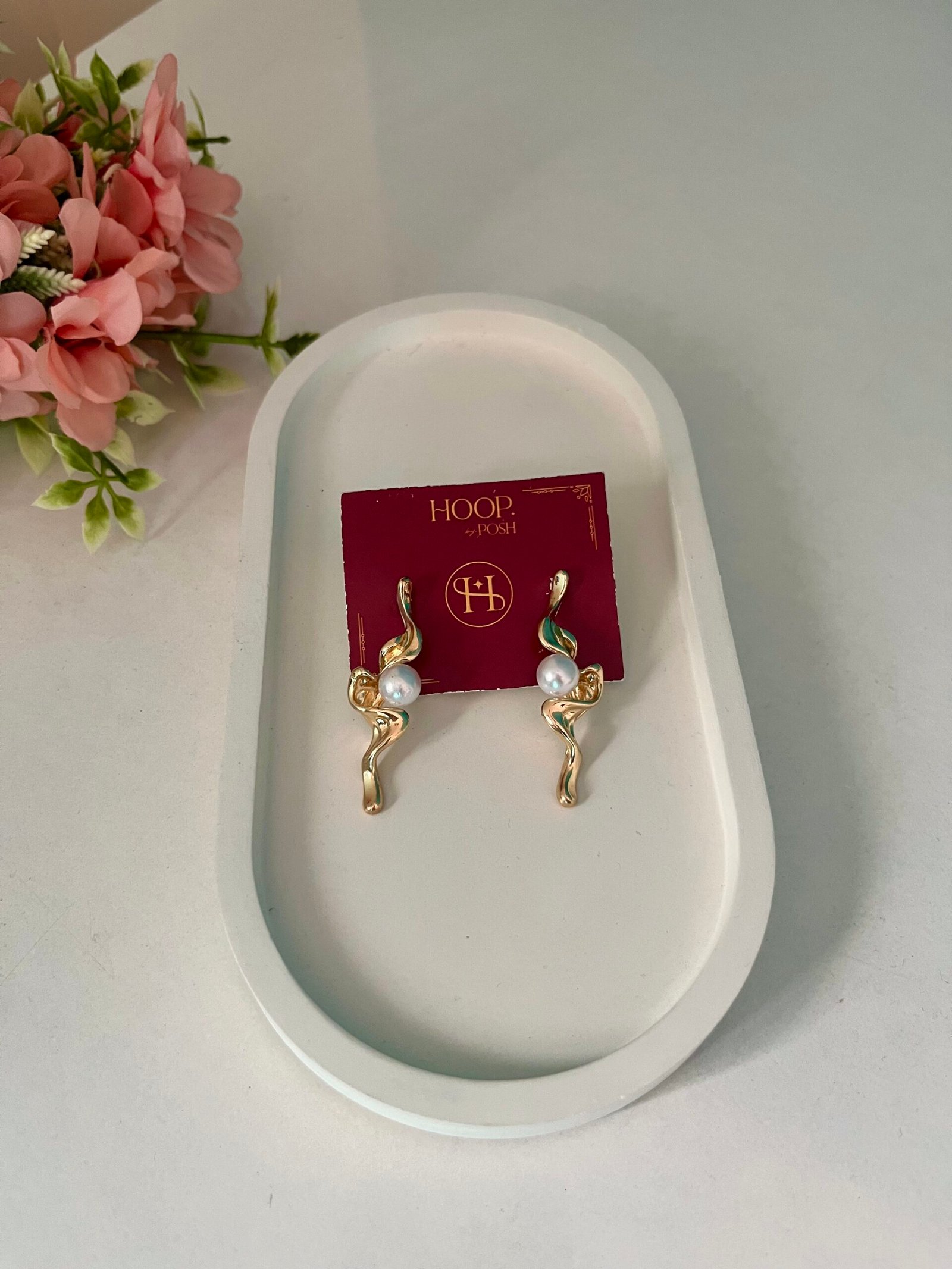 Vintage Swirl Pin Pearl Earrings