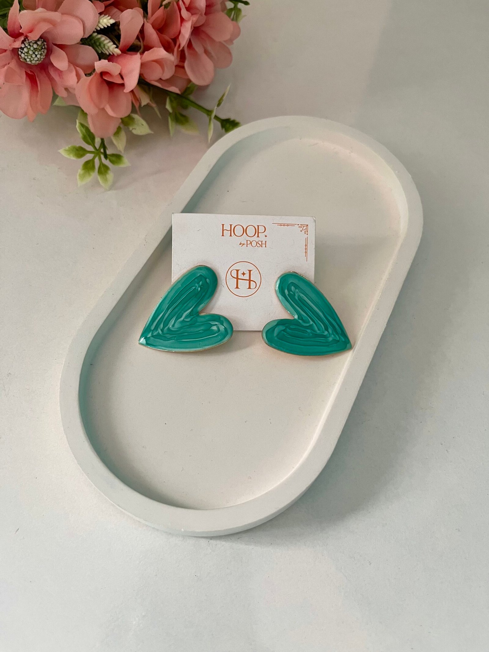 Heart Enamel Stud Earrings