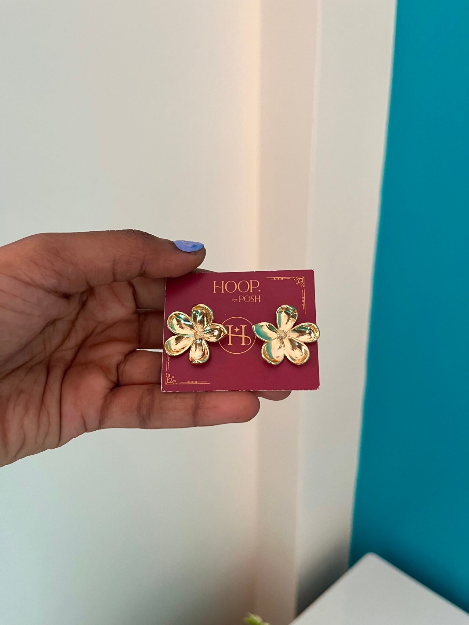 Anti Tarnish Flower Stud Earrings - Image 3