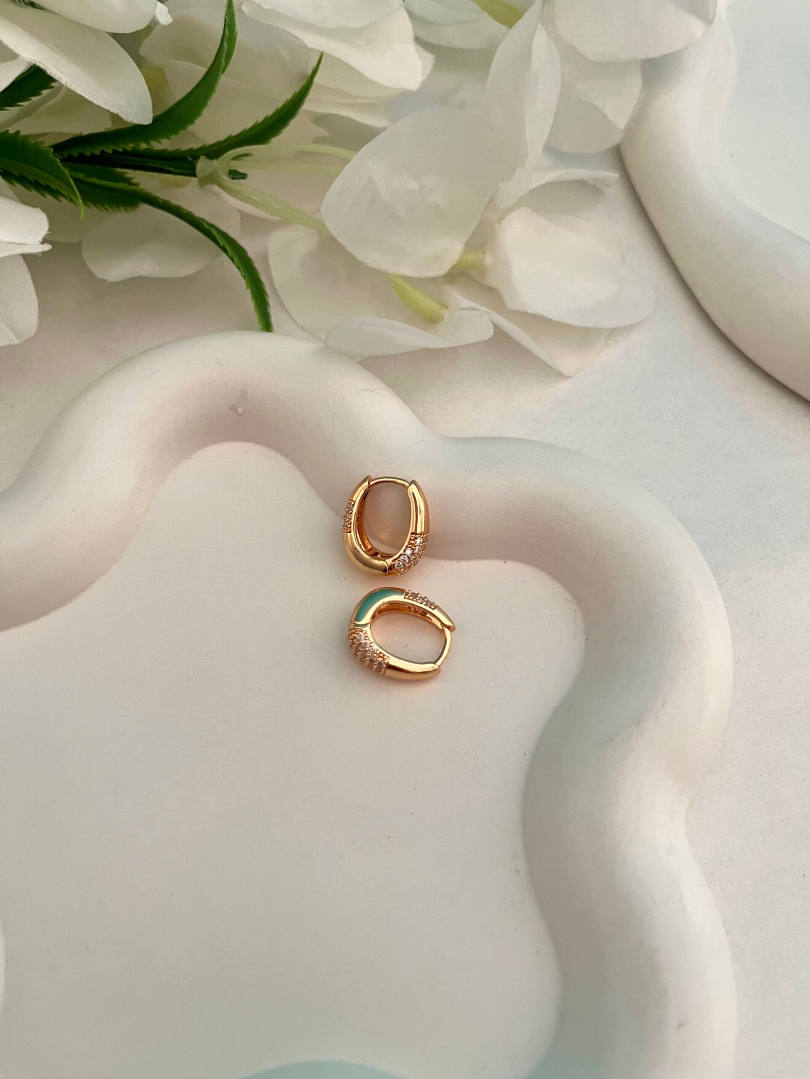 Ira Stylish Diamond Hoop Earrings