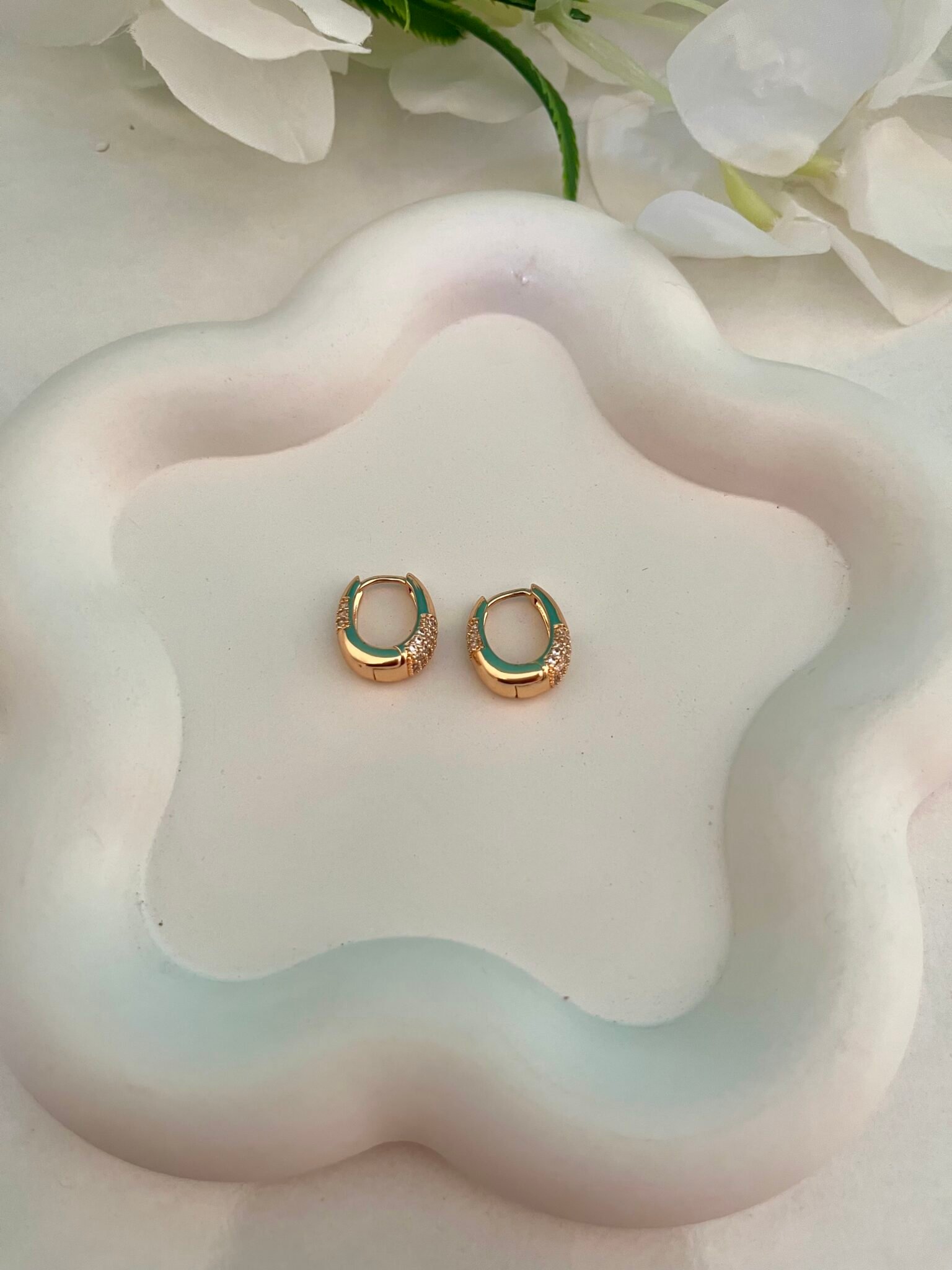 Ira Stylish Diamond Hoop Earrings - Image 3