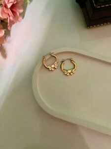 Anti Tarnish Bow Circle Earrings