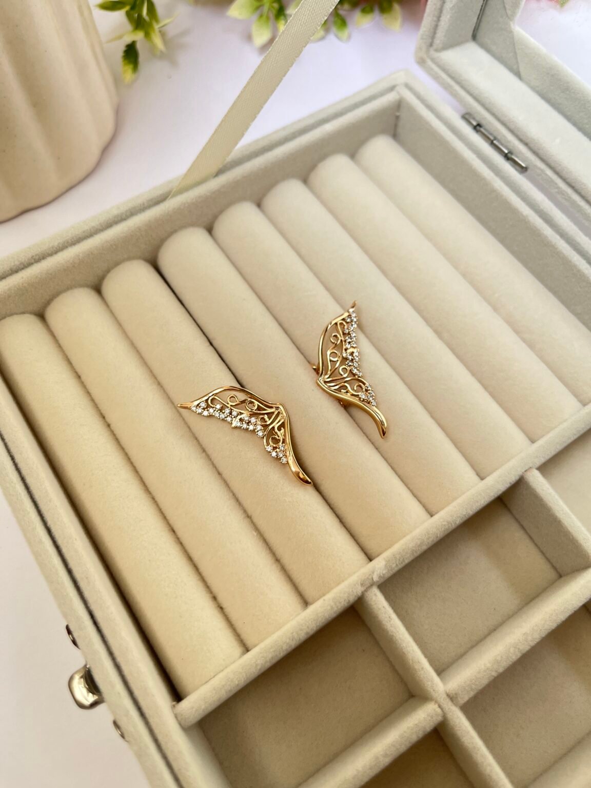 Winged Olivia Diamond Earrings - Image 2