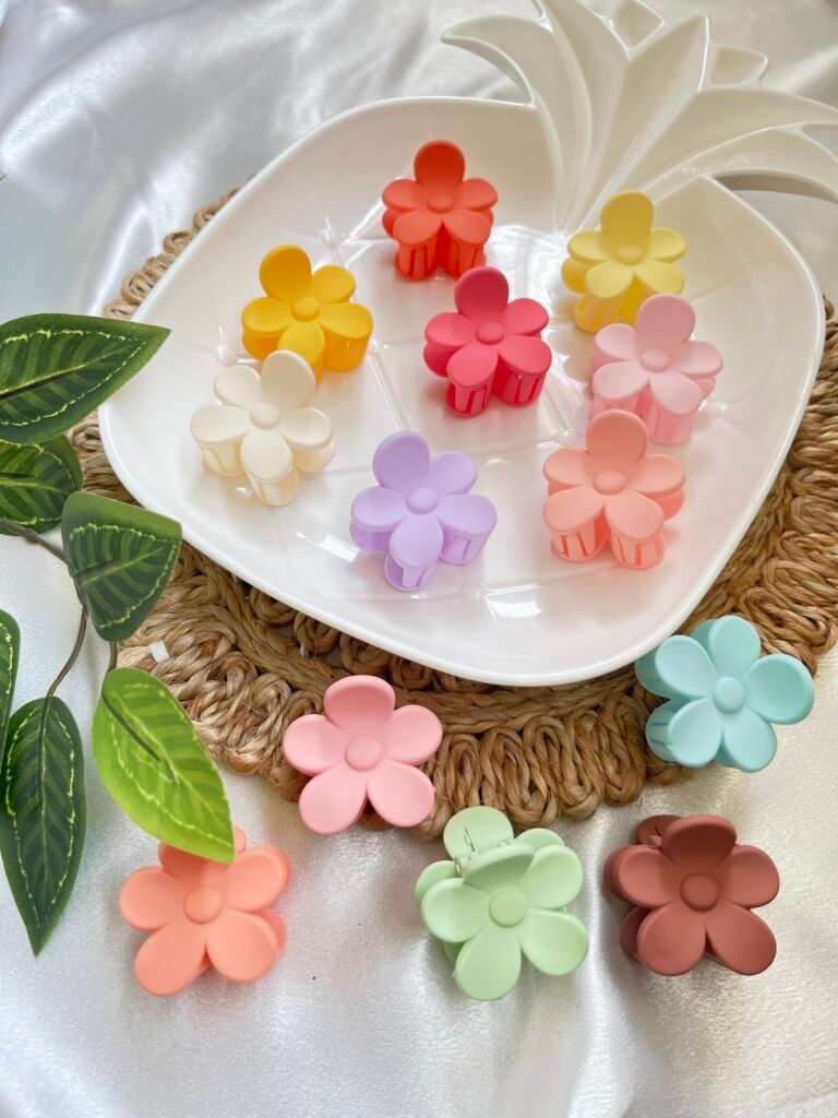 Korean Pastel Flower Claw Clip